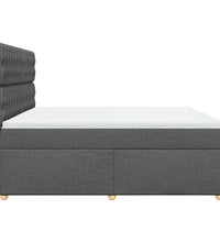 Boxspringbett mit Matratze Dunkelgrau 200x200 cm Stoff