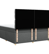 Boxspringbett mit Matratze Dunkelgrau 200x200 cm Stoff