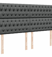 Boxspringbett mit Matratze Dunkelgrau 200x200 cm Stoff