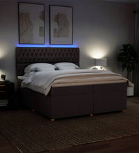 Boxspringbett mit Matratze Dunkelbraun 200x200 cm Stoff