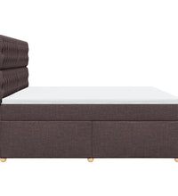 Boxspringbett mit Matratze Dunkelbraun 200x200 cm Stoff