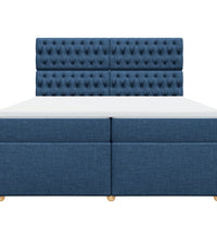 Boxspringbett mit Matratze Blau 200x200 cm Stoff