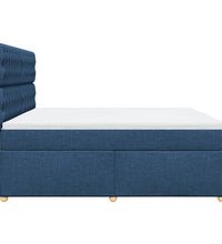 Boxspringbett mit Matratze Blau 200x200 cm Stoff