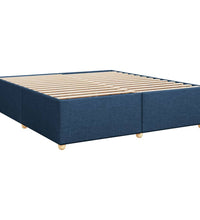 Boxspringbett mit Matratze Blau 200x200 cm Stoff