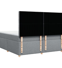 Boxspringbett mit Matratze Hellgrau 200x200 cm Stoff