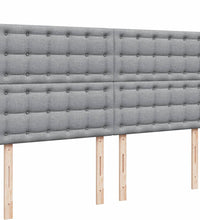 Boxspringbett mit Matratze Hellgrau 200x200 cm Stoff