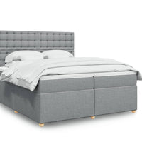 Boxspringbett mit Matratze Hellgrau 200x200 cm Stoff