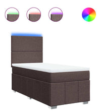 Boxspringbett mit Matratze Dunkelbraun 80x200 cm Stoff