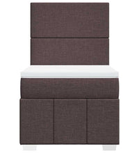 Boxspringbett mit Matratze Dunkelbraun 80x200 cm Stoff