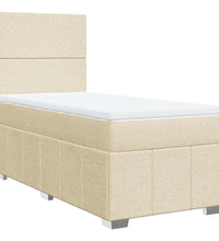 Boxspringbett mit Matratze Creme 80x200 cm Stoff