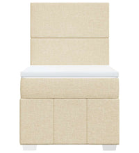 Boxspringbett mit Matratze Creme 80x200 cm Stoff