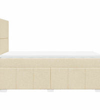Boxspringbett mit Matratze Creme 80x200 cm Stoff