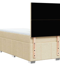 Boxspringbett mit Matratze Creme 80x200 cm Stoff