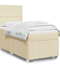 Boxspringbett mit Matratze Creme 80x200 cm Stoff