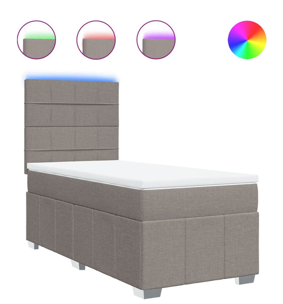 Boxspringbett mit Matratze Taupe 80x200 cm Stoff
