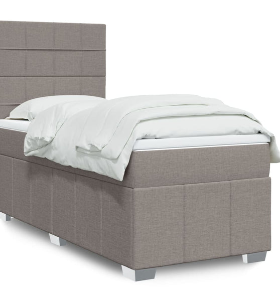 Boxspringbett mit Matratze Taupe 80x200 cm Stoff