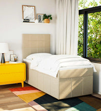 Boxspringbett mit Matratze Creme 80x200 cm Stoff