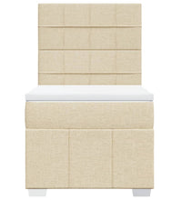 Boxspringbett mit Matratze Creme 80x200 cm Stoff