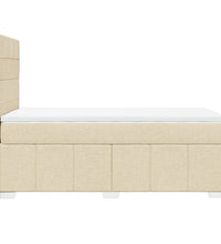 Boxspringbett mit Matratze Creme 80x200 cm Stoff
