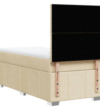 Boxspringbett mit Matratze Creme 80x200 cm Stoff
