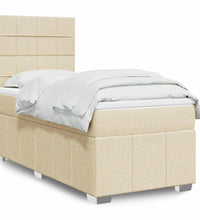 Boxspringbett mit Matratze Creme 80x200 cm Stoff