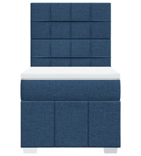 Boxspringbett mit Matratze Blau 80x200 cm Stoff