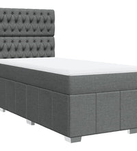 Boxspringbett mit Matratze Dunkelgrau 80x200 cm Stoff