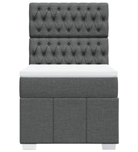 Boxspringbett mit Matratze Dunkelgrau 80x200 cm Stoff