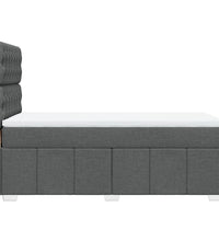 Boxspringbett mit Matratze Dunkelgrau 80x200 cm Stoff