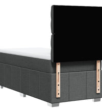 Boxspringbett mit Matratze Dunkelgrau 80x200 cm Stoff