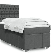 Boxspringbett mit Matratze Dunkelgrau 80x200 cm Stoff