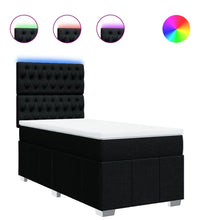 Boxspringbett mit Matratze Schwarz 80x200 cm Stoff