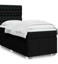 Boxspringbett mit Matratze Schwarz 80x200 cm Stoff