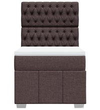 Boxspringbett mit Matratze Dunkelbraun 80x200 cm Stoff