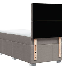 Boxspringbett mit Matratze Taupe 80x200 cm Stoff