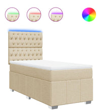 Boxspringbett mit Matratze Creme 80x200 cm Stoff