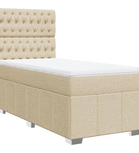 Boxspringbett mit Matratze Creme 80x200 cm Stoff