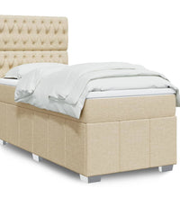 Boxspringbett mit Matratze Creme 80x200 cm Stoff
