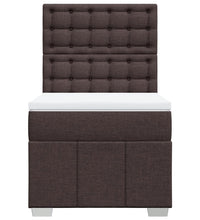 Boxspringbett mit Matratze Dunkelbraun 80x200 cm Stoff