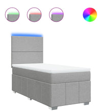 Boxspringbett mit Matratze Hellgrau 90x190 cm Stoff