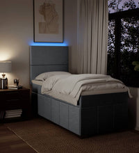 Boxspringbett mit Matratze Hellgrau 90x190 cm Stoff