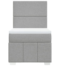 Boxspringbett mit Matratze Hellgrau 90x190 cm Stoff