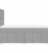 Boxspringbett mit Matratze Hellgrau 90x190 cm Stoff