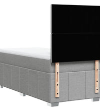 Boxspringbett mit Matratze Hellgrau 90x190 cm Stoff