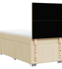 Boxspringbett mit Matratze Creme 90x190 cm Stoff