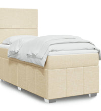 Boxspringbett mit Matratze Creme 90x190 cm Stoff