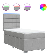 Boxspringbett mit Matratze Hellgrau 90x190 cm Stoff