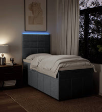 Boxspringbett mit Matratze Hellgrau 90x190 cm Stoff