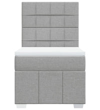 Boxspringbett mit Matratze Hellgrau 90x190 cm Stoff
