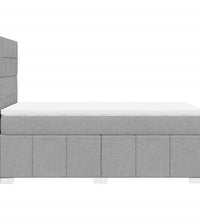 Boxspringbett mit Matratze Hellgrau 90x190 cm Stoff